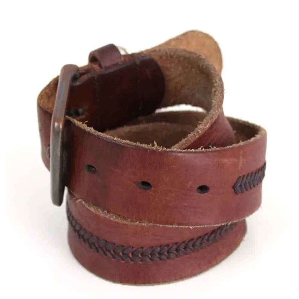 HandCrafted BROWN GENUINE LEATHER 1 3/8